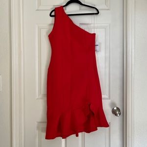 Red mermaid midi dress